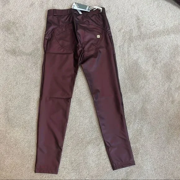 FREDDY WR.UP metallic leggings pants deep purple Sz M
